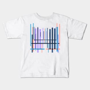 Purple blue abstract pattern stripes Kids T-Shirt